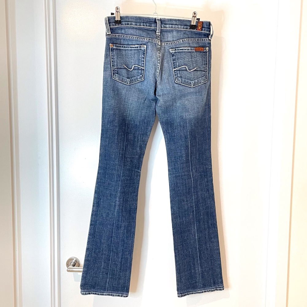 7 for all mankind jeans straight cut medium blue jeans ladies size 25 - Picture 2 of 8